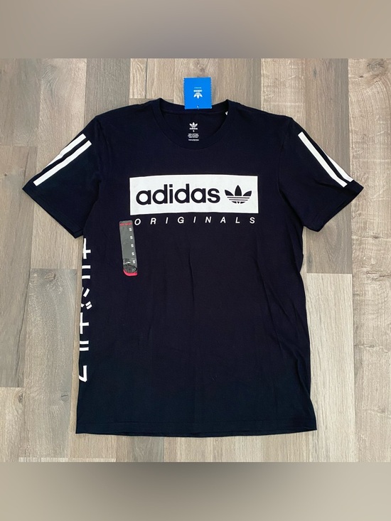 adidas Other - Adidas Originals T-shirt Men's Color Black Size Small Front Logo and Side New
